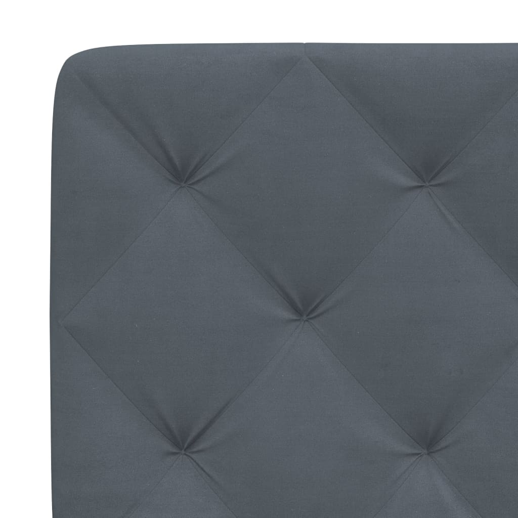Bed Frame with LED without Mattress Dark Gray 39.4"x79.9" Velvet