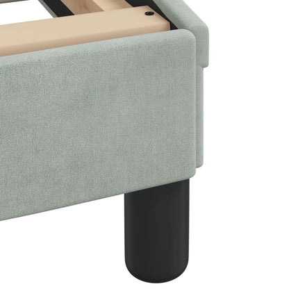 Bed Frame with LED without Mattress Light Gray 53.9"x74.8" Velvet