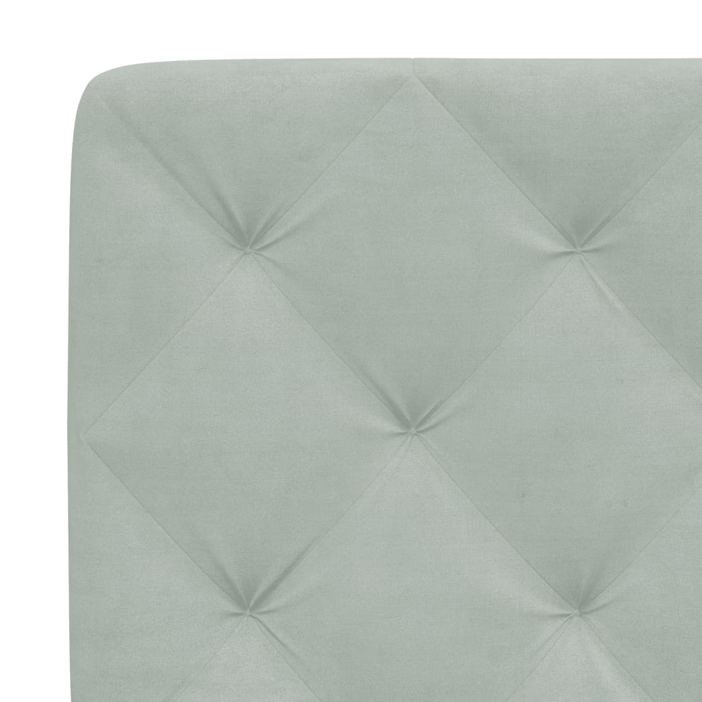 Bed Frame with LED without Mattress Light Gray 53.9"x74.8" Velvet