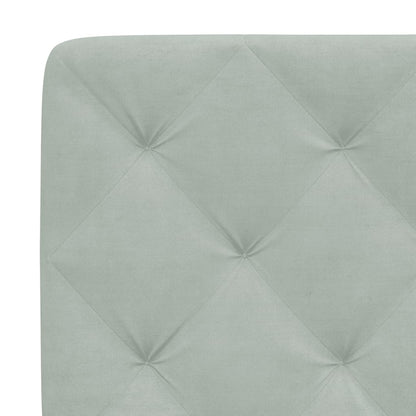 Bed Frame with LED without Mattress Light Gray 53.9"x74.8" Velvet