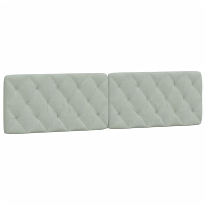 Bed Frame with LED without Mattress Light Gray 76"x79.9" Velvet