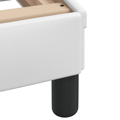 Bed Frame with LED without Mattress "Hvar" White 39.4"x74.8"