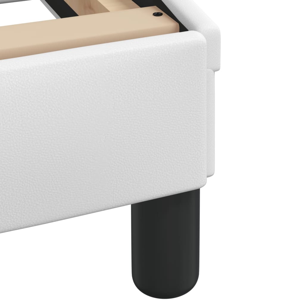 Bed Frame with LED without Mattress "Hvar" White 59.8"x79.9"