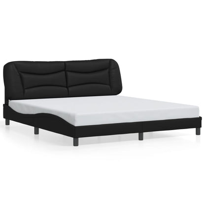 Bed Frame with LED without Mattress "Hvar" Black 72"x83.9"