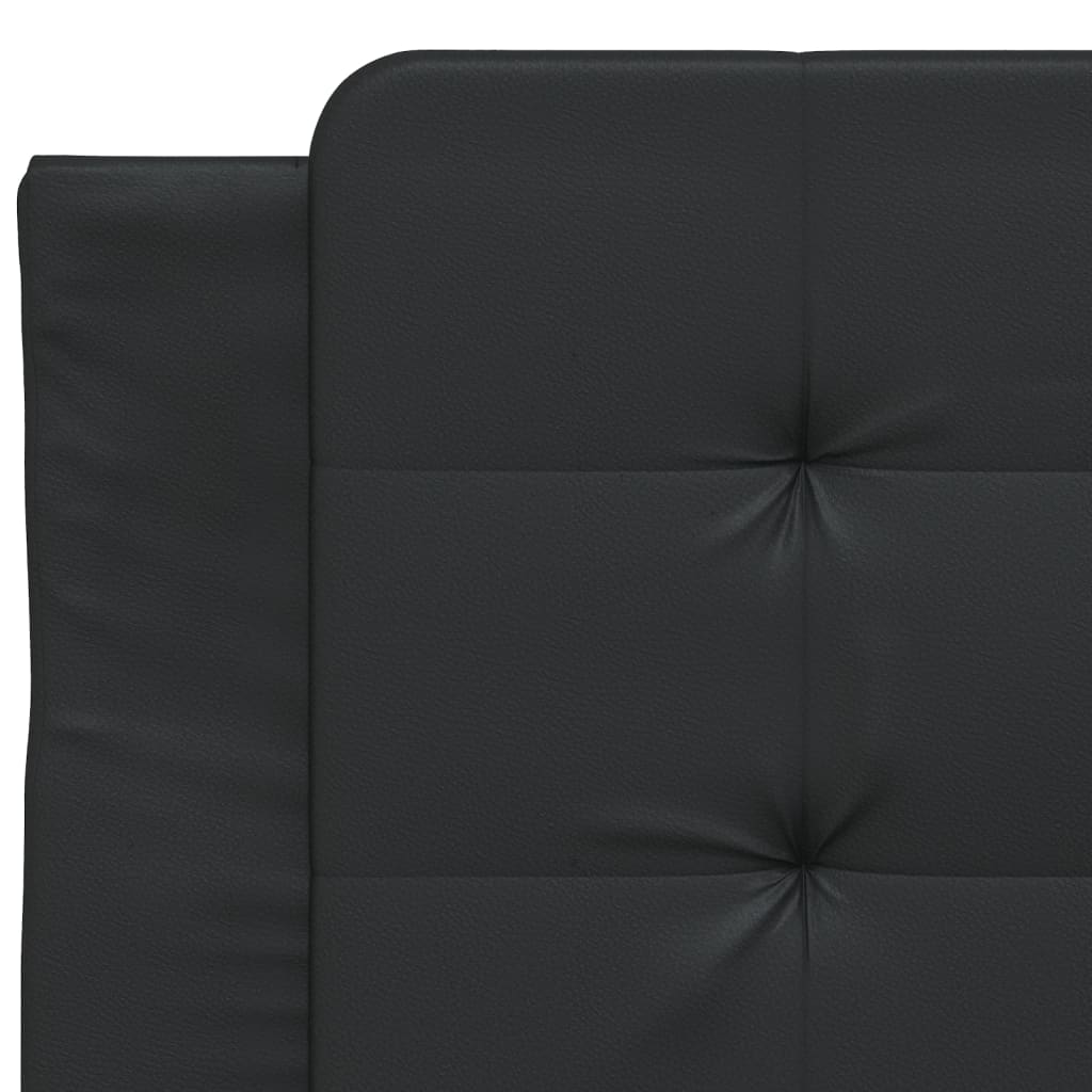 Bed Frame with LED without Mattress "Zadar" Black 39.4"x74.8"