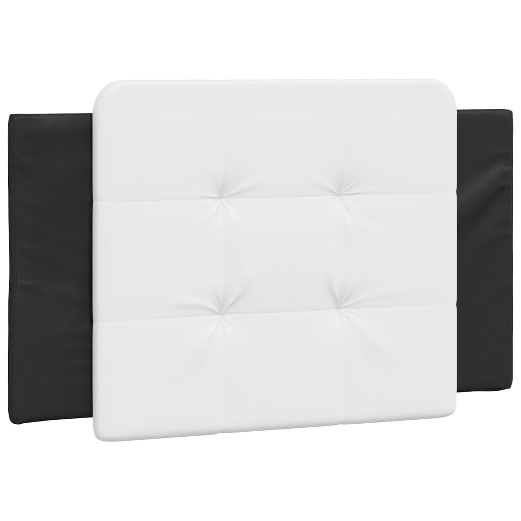 Bed Frame Black and white Faux leather and plywood Twin XL