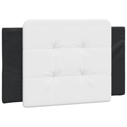 Bed Frame Black and white Faux leather and plywood Twin XL