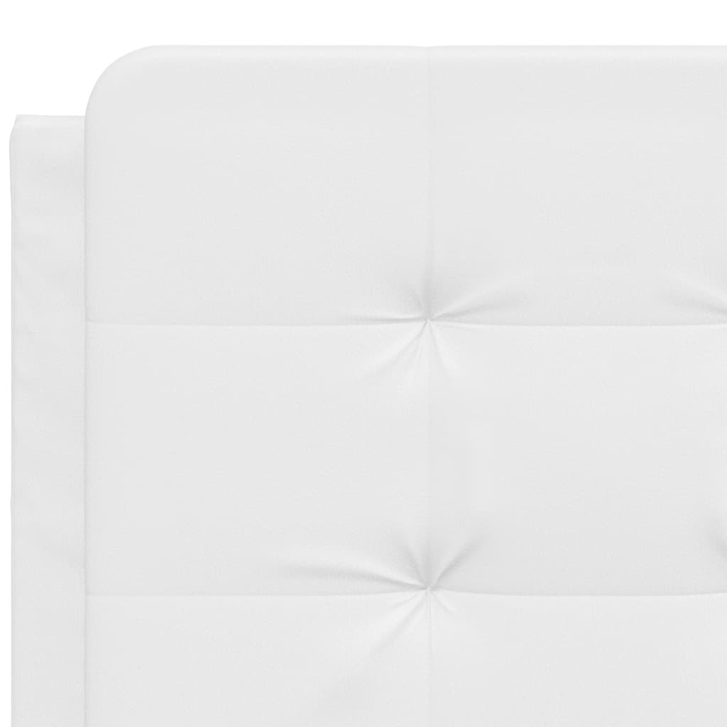 Bed Frame with LED without Mattress "Zadar" White 53.9"x74.8"