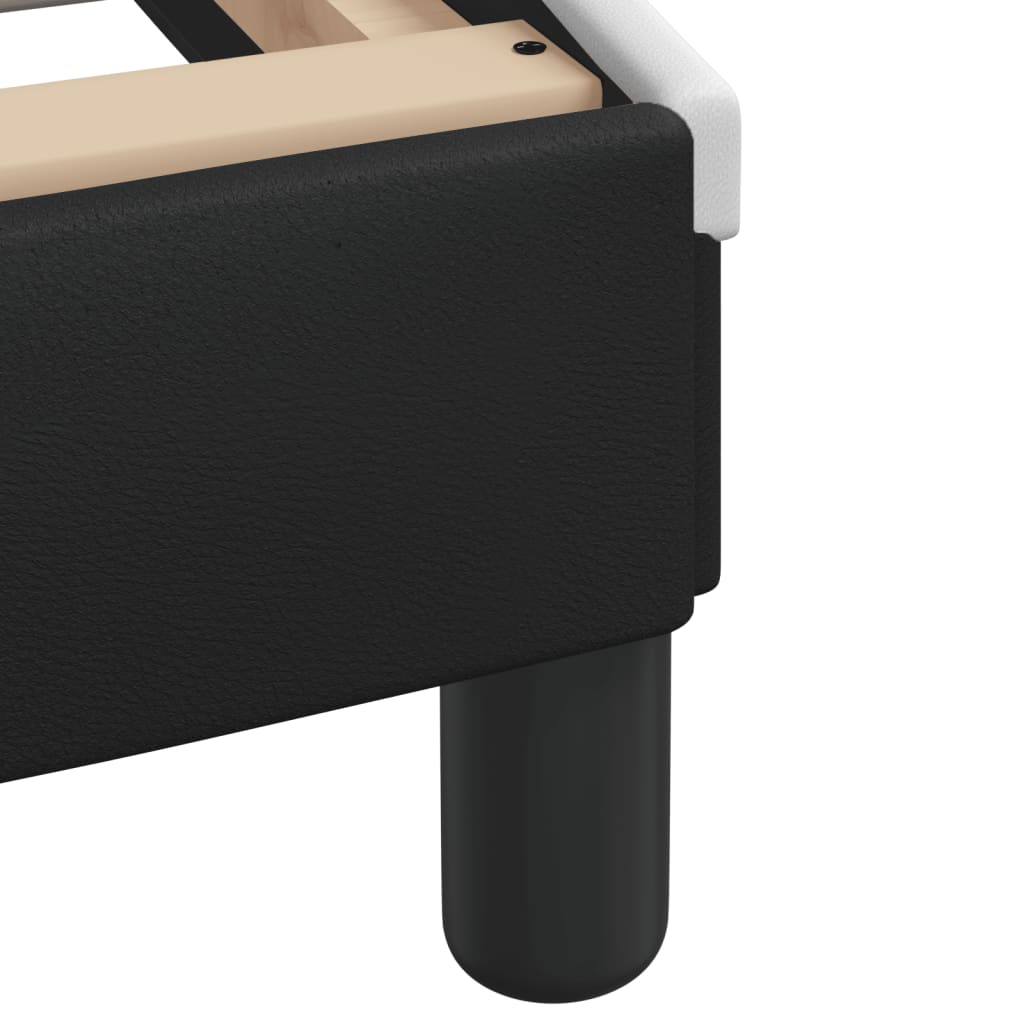 Bed Frame with LED without Mattress "Zadar" Black and White 76"x79.9"