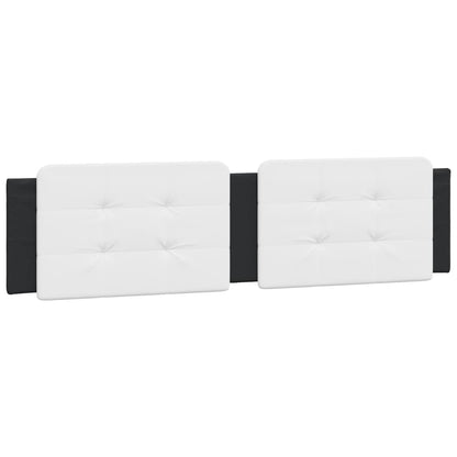 Bed Frame with LED without Mattress "Zadar" Black and White 76"x79.9"