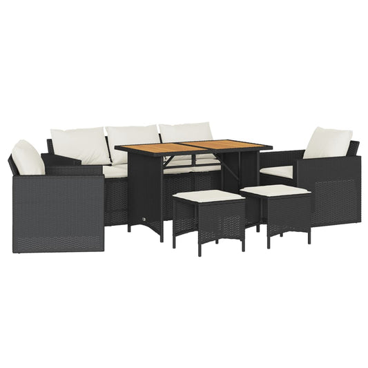 Garden Sofa Set Black, Cream White