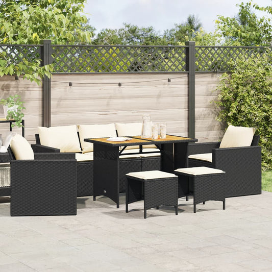 Garden Sofa Set Black, Cream White