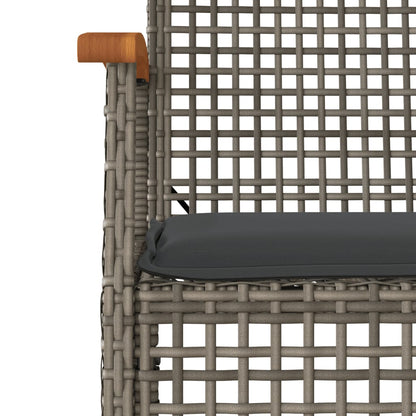 Garden Dining Set Grey PE rattan Medium Durable