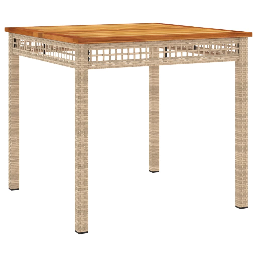 Garden Dining Set Beige PE Rattan Medium Removable Covers