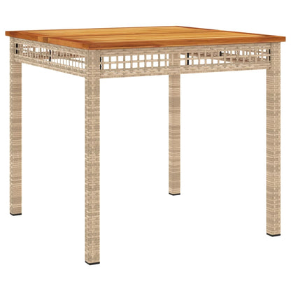 Garden Dining Set Beige PE Rattan Medium Removable Covers