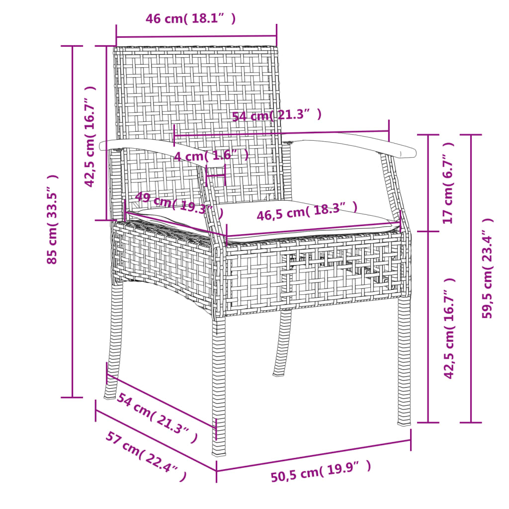 Garden Dining Set Beige PE Rattan Medium Removable Covers