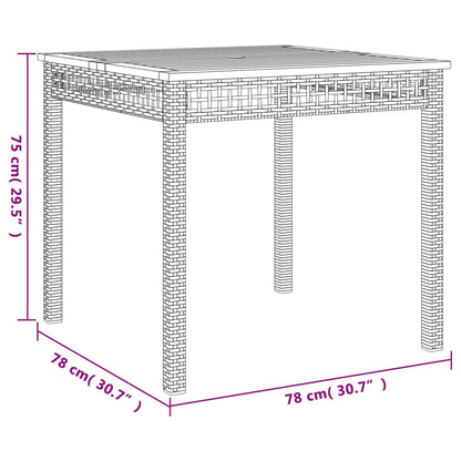 Garden Dining Set Beige PE Rattan Medium Removable Covers