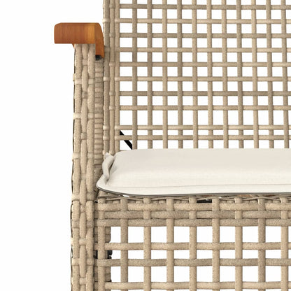 Garden Dining Set Beige PE Rattan 5 Piece Removable Covers
