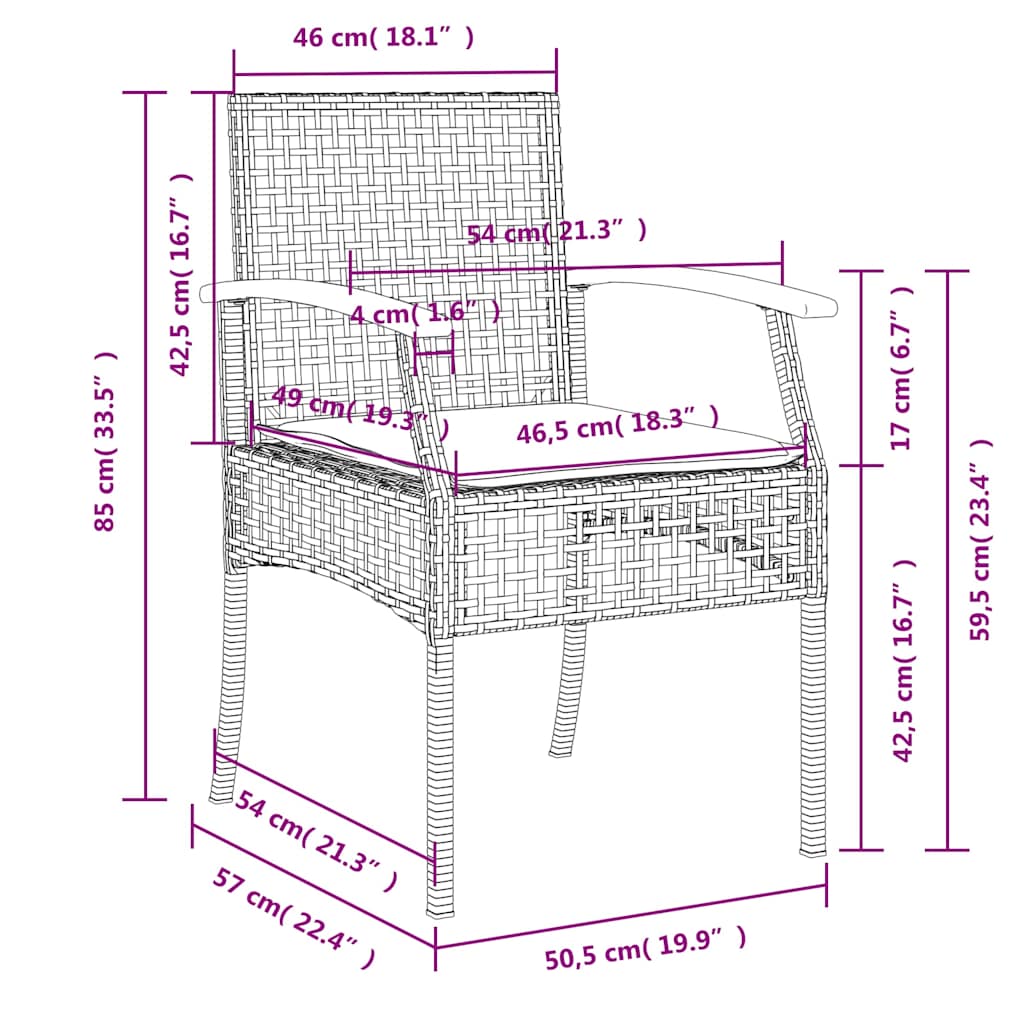 Garden Dining Set Beige Poly Rattan Medium Removable Covers