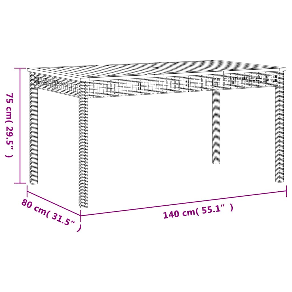Garden Dining Set Beige Poly Rattan Medium Removable Covers