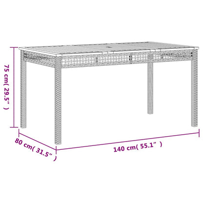 Garden Dining Set Beige Poly Rattan Medium Removable Covers
