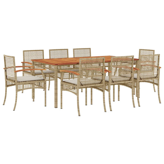 Garden Dining Set Beige PE rattan Removable Covers