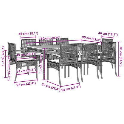 Garden Dining Set Beige PE rattan Removable Covers