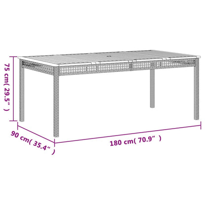 Patio Dining Set Set of 6 Grey PE Rattan Large Removable Covers
