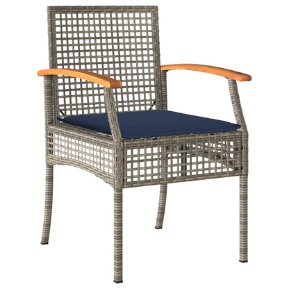 Patio Dining Set Set of 4 Grey PE rattan Medium
