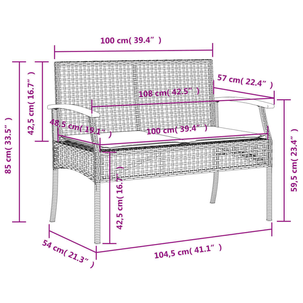 Patio Dining Set Set of 6 Gray