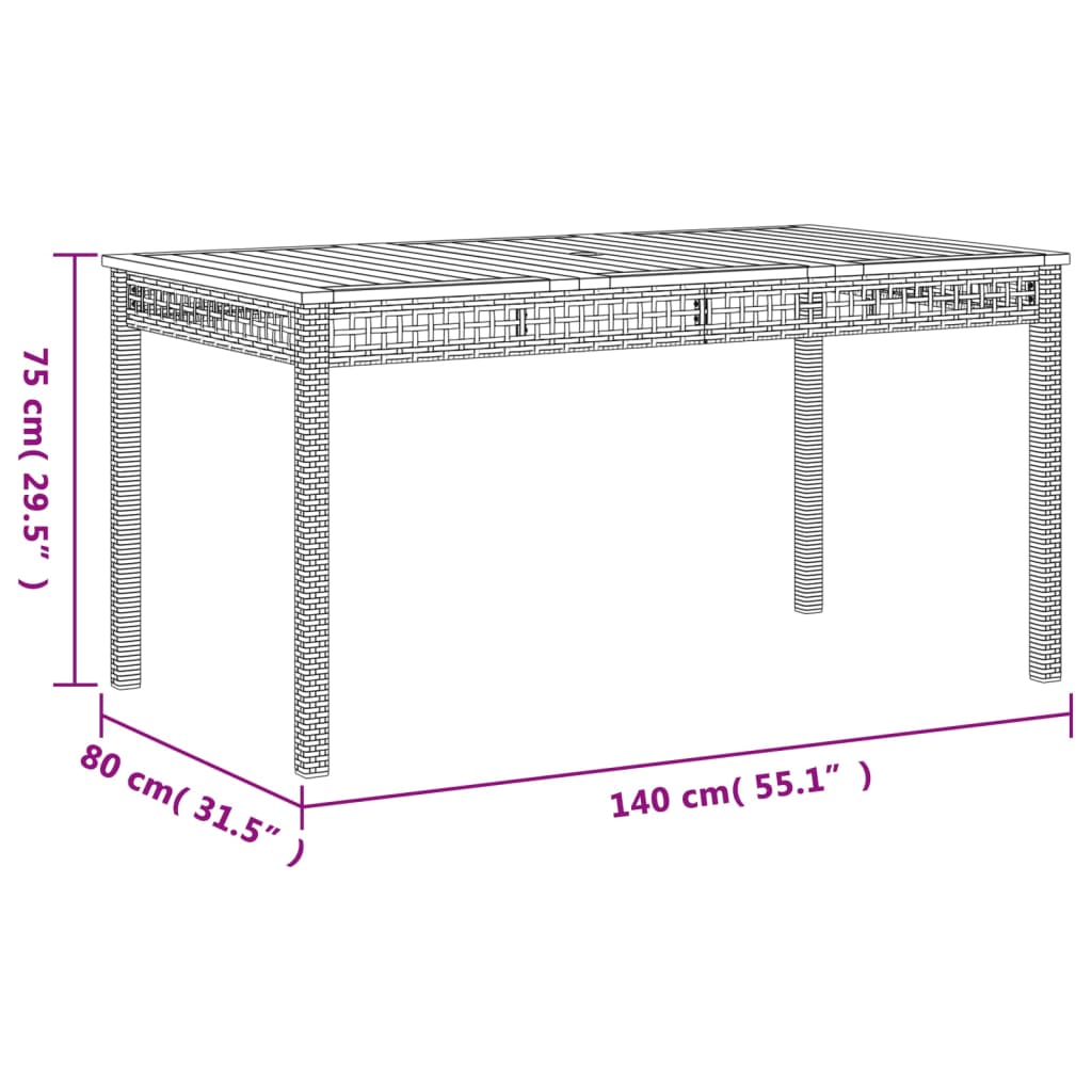 Patio Dining Set Set of 6 Gray
