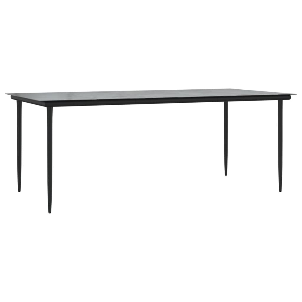 Garden Dining Set Black, Cream White