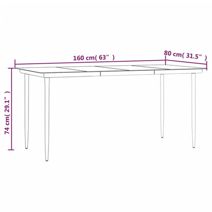 Garden Dining Set Black, Cream White