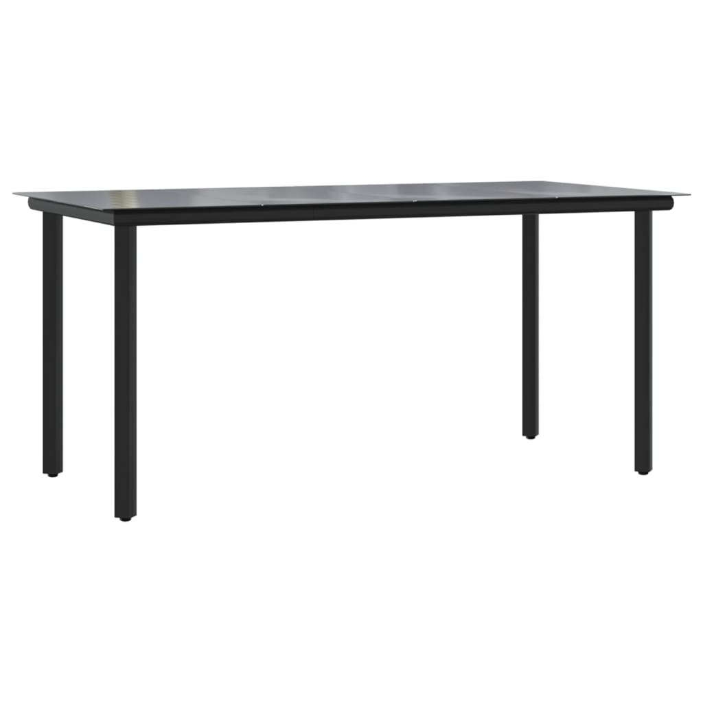 Garden Dining Set Black PE Rattan Medium UV-resistant materials