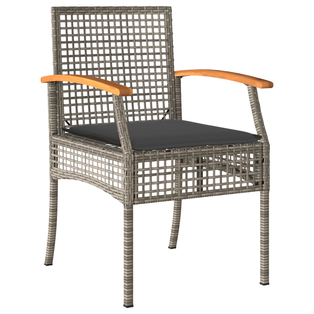Garden Dining Set Grey PE rattan UV-resistant materials