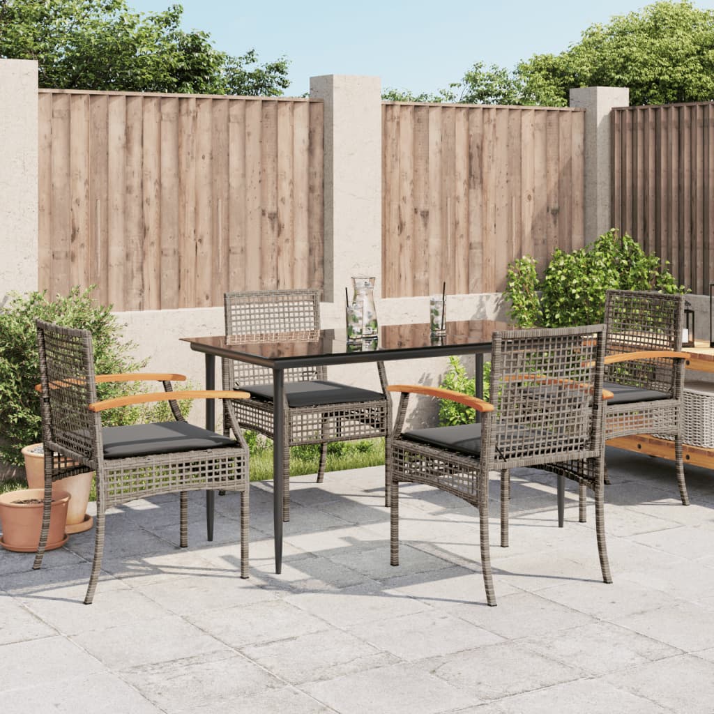 Garden Dining Set Grey, Black, Dark Grey