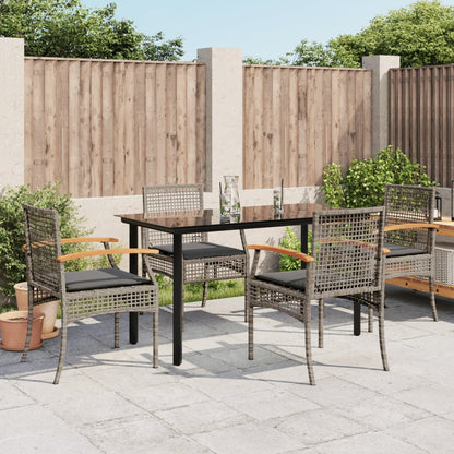 Garden Dining Set Grey PE rattan Medium UV-resistant materials