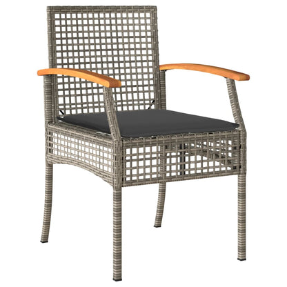 Garden Dining Set Grey, Black