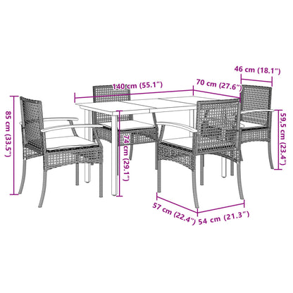 Garden Dining Set Beige, Black, Cream