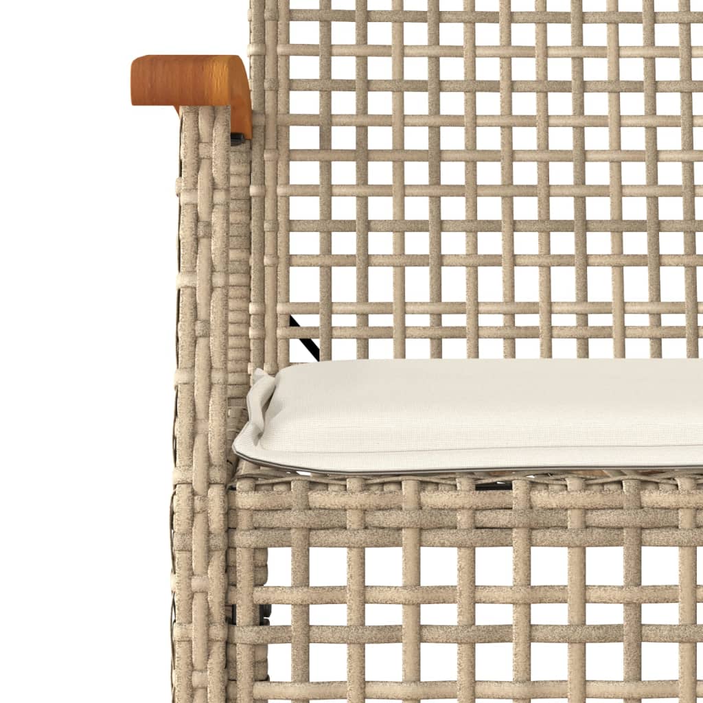 Garden Dining Set Beige PE Rattan Standard UV-resistant materials