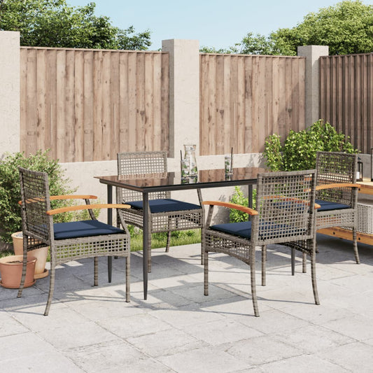 Patio Dining Set Set of 4 Gray, Black, Navy