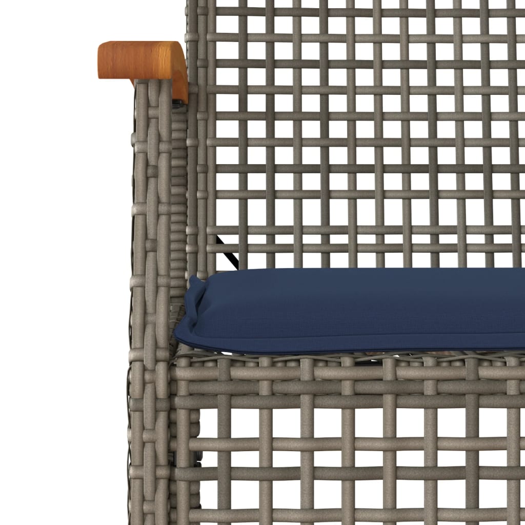 Patio Dining Set Set of 4 Gray, Navy Blue, Black