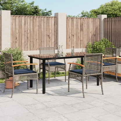 Patio Dining Set Set of 4 Gray, Black, Navy Blue