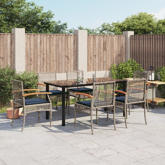 Patio Dining Set Set of 6 Gray, Navy Blue