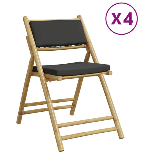 Bistro Chair Set of 4 Bamboo Bamboo, 100% polyester Compact