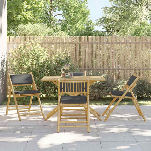 Bistro Chair Set of 4 Bamboo Bamboo, 100% polyester Compact