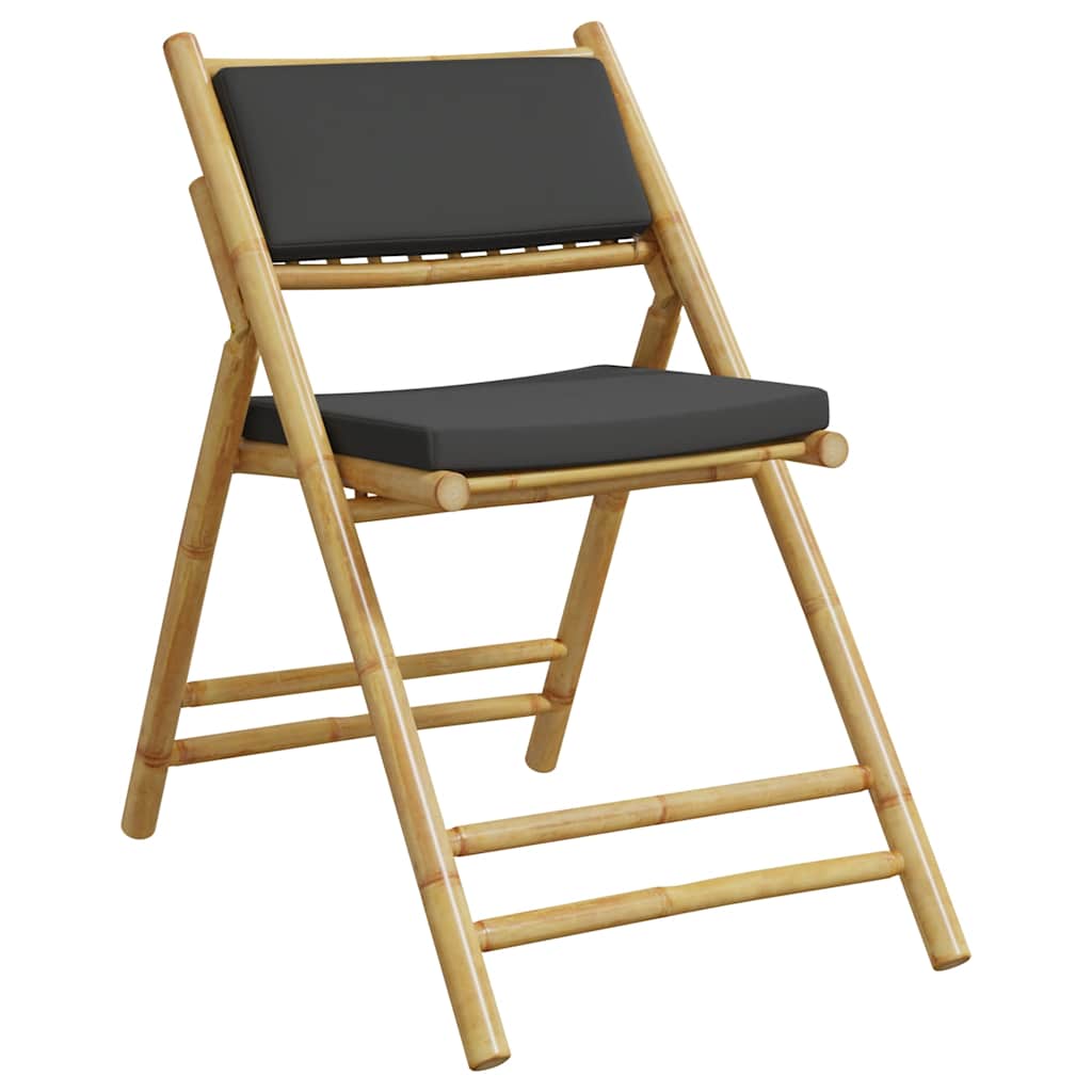 Bistro Chair Set of 6 Dark grey Bamboo, Polyester Standard