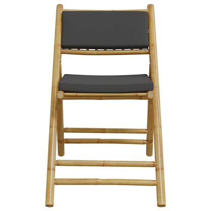 Bistro Chair Set of 6 Dark grey Bamboo, Polyester Standard
