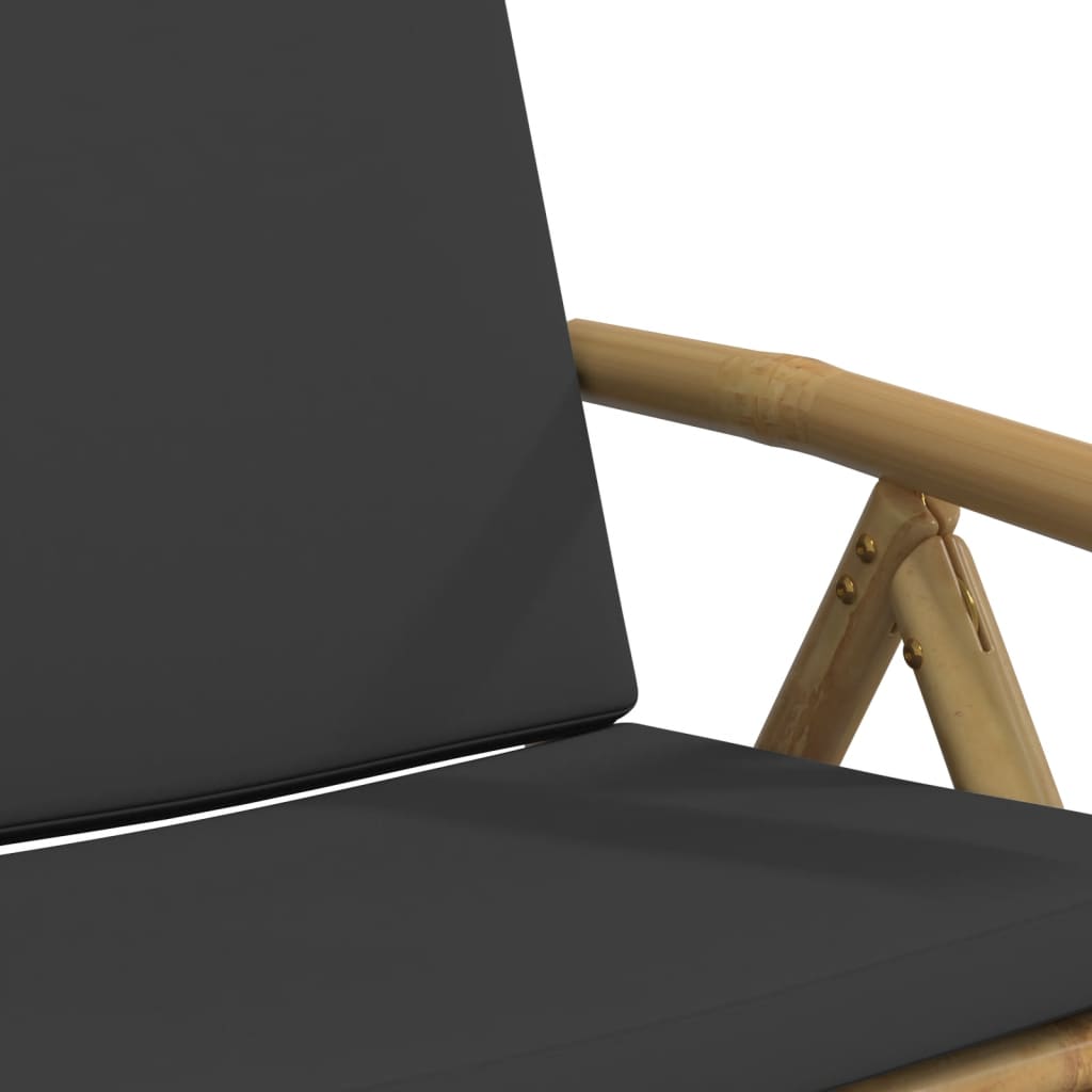 Garden Reclining Chair Set of 4 Dark grey