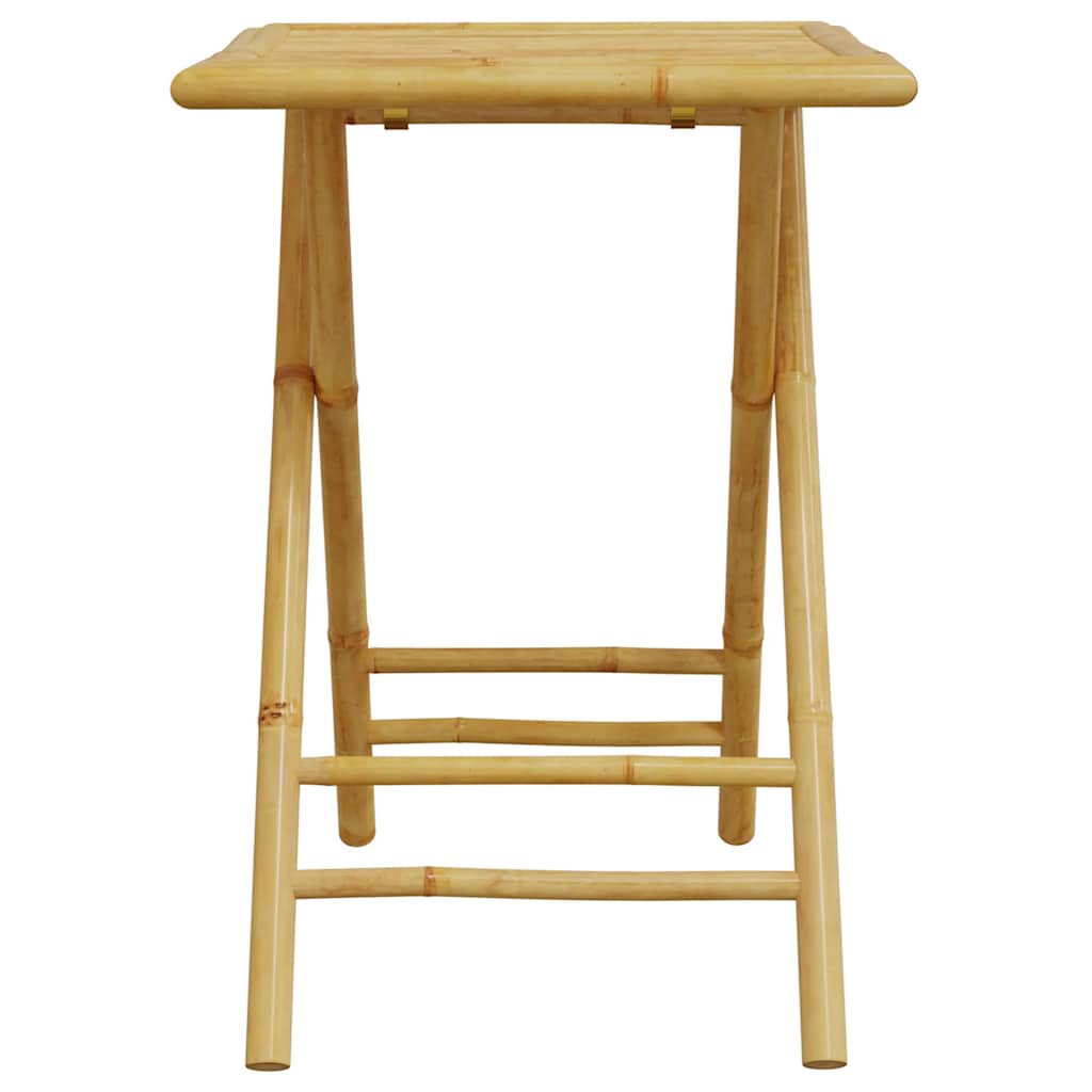 Bistro Set Dark Grey, Natural Bamboo Bamboo, Polyester Compact